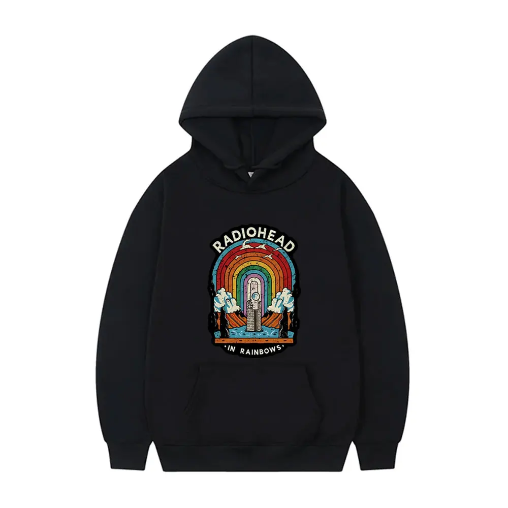

Rock Band Radiohead in Rainbows Graphic Hoodie Men Women Casual Retro Gothic Hooded Sweatshirt Men's Oversized Pullover Hoodies