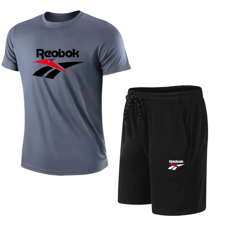 Summer Men's T-shirt Sets Funny Letter Print Short Sleeve Tees +Shorts 2 Piece Outdoor Running Tracksuits Fashion Casual Outfit view 2