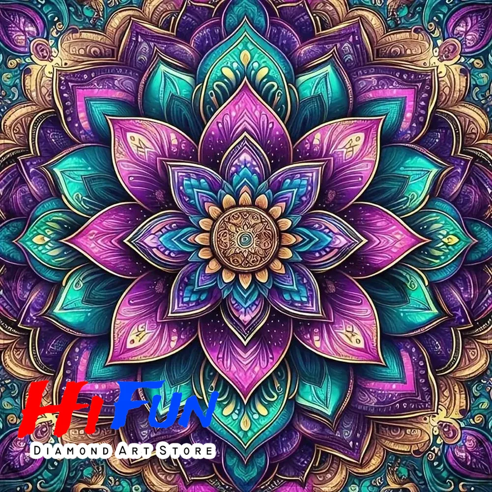 

DIY Diamond Painting Square Mandala Calming Spiritual Wall Art Full Round Mosaic Bohemian Picture Cross Stitch Kit Art Gift