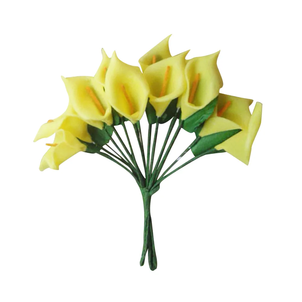 

12 Pcs Decorations Simulation Artificial Flowers Manual Wedding Bouquet Yellow