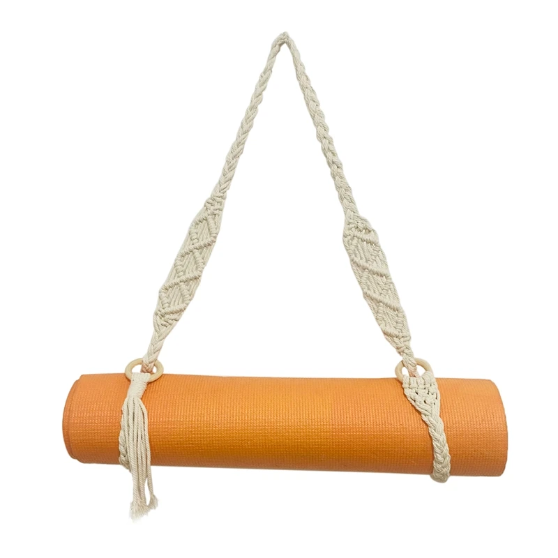 Yoga Mat Carry Strap Handmade Boho Crochet Macrame Adjustable Shoulder Strap for Yoga Mat Pilates Exercise Fitness-A73M