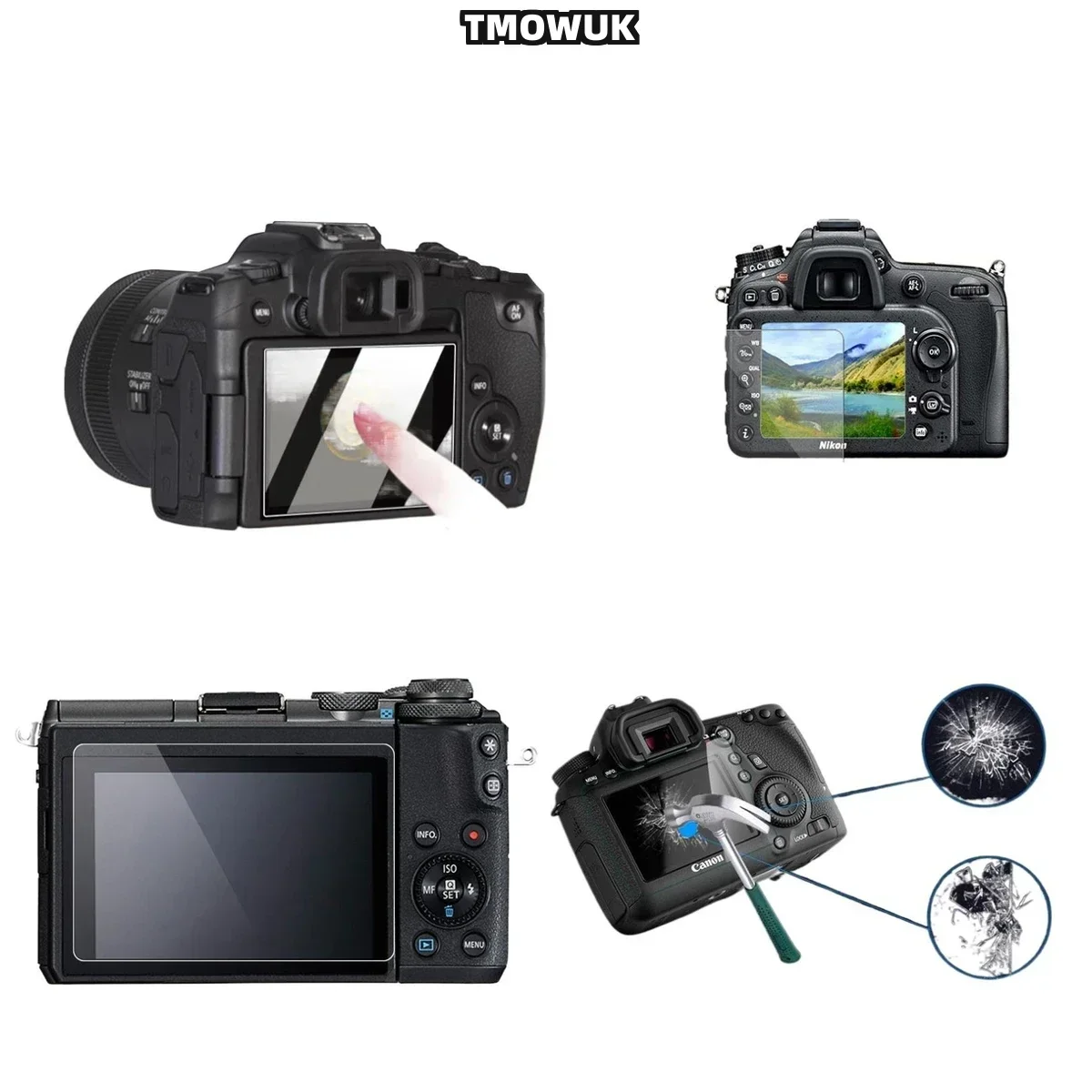 For Canon G7X3 850D M200 Tempered Glass Screen Guard 9H Hardness HD Clear Anti-Scratch Film Protector