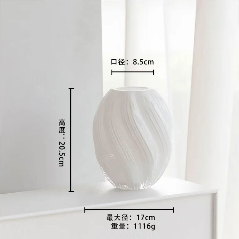 Vase Light Luxury Senior Feeling Living Room French Decorative Glass Vase Ornaments Home Accessories