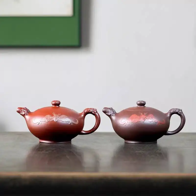 [Chang Tao] Yixing Original Mineral Sand Teapot Famous Tao Shunqing Handmade Purple Clay Longyun Baifu 380Cc
