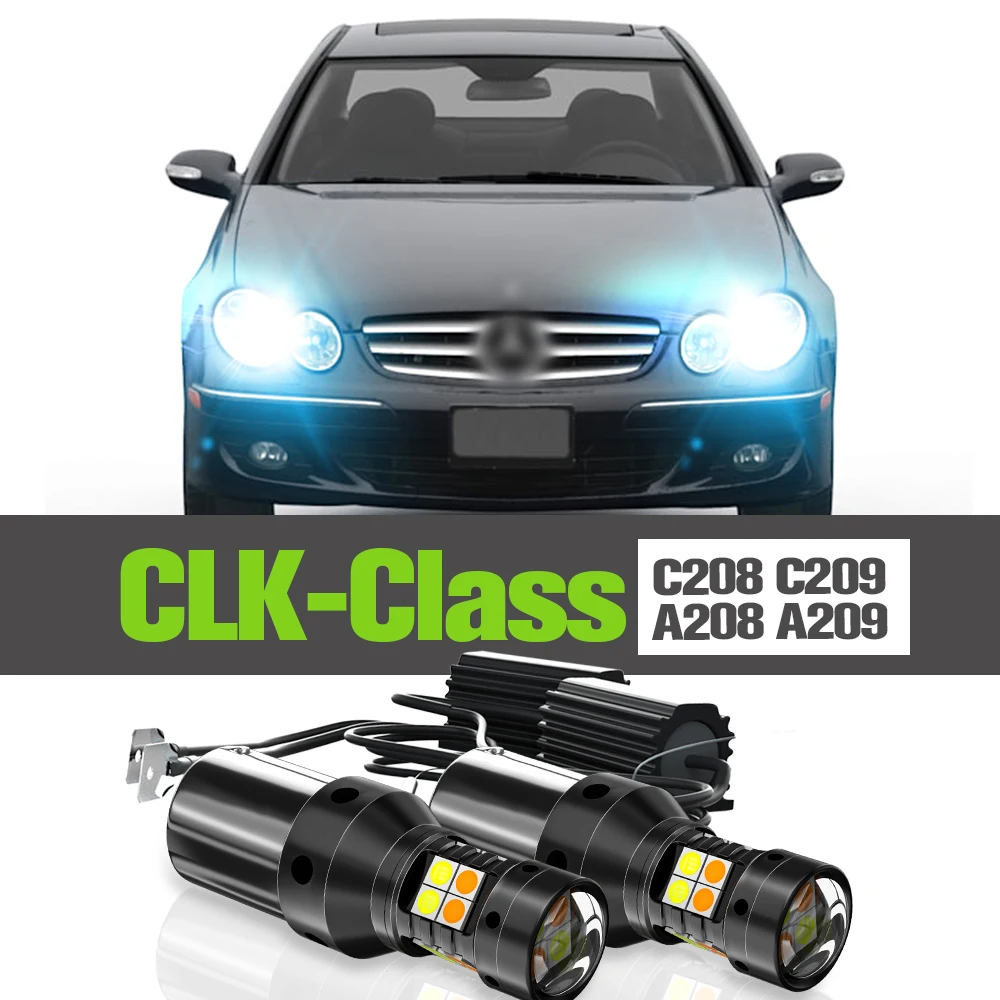 

2x LED Dual Mode Turn Signal+Daytime Running Light DRL Accessories For Mercedes Benz CLK-Class C208 C209 A208 A209 1997-2010