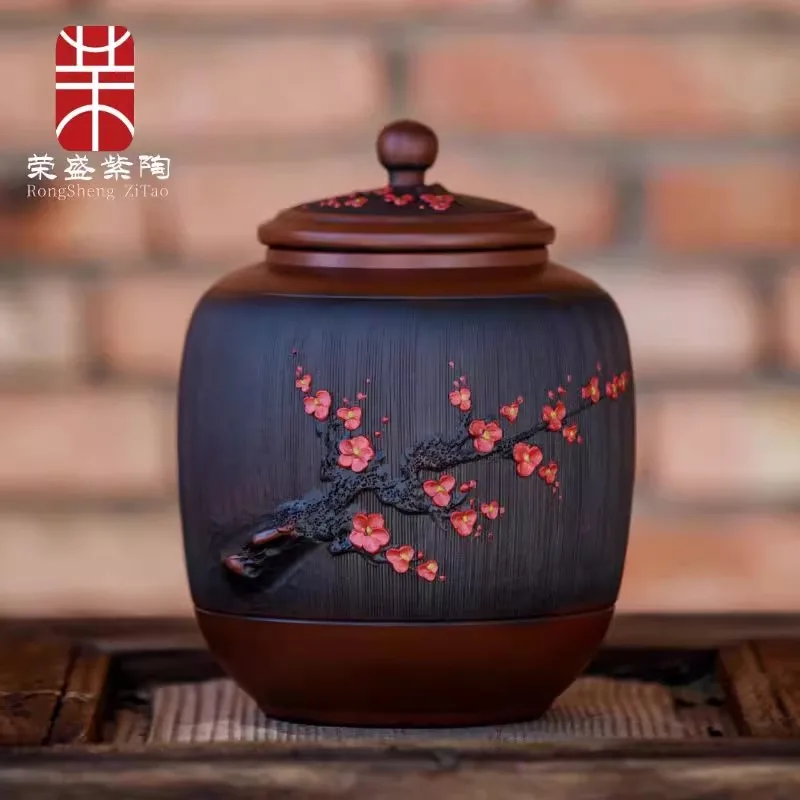 

Yunnan Jianshui Purple Pottery Tea Jar Ceramic Tea Jar Household Sealed Jar Small High end Pu'er Tea Jar