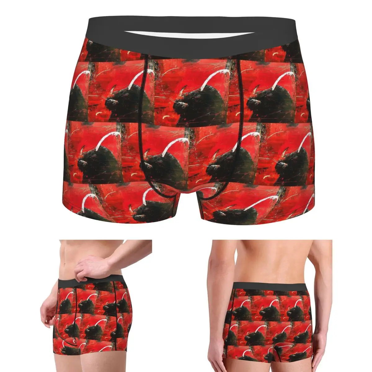 

Boxer Underpants Shorts Vibrant Red Bull Panties Male Soft Underwear for Homme Man Boyfriend Gift