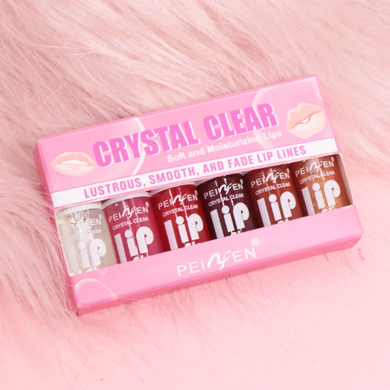 Kristalheldere Lipgloss Set Gelei Transparante Lip Olie Anti-Stick Cup Hydraterende Glitter Lip Voller Lippenstift Minerale Lip Make-Up