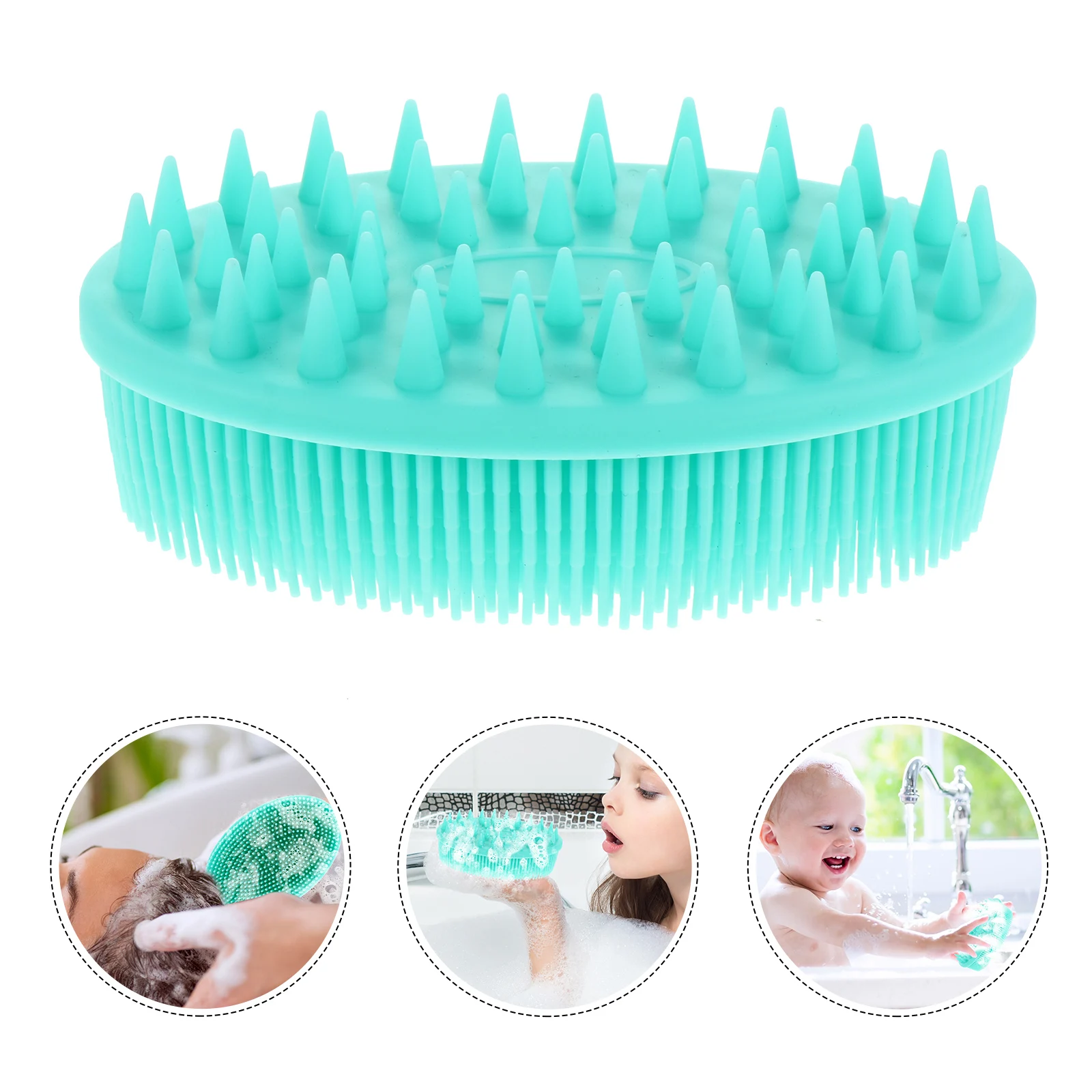 

Silicone Bath Brush Soft Hairbrush for Baby Infant Shower Scalp Massager Newborn Non Irritating Gentle Safe Hair Washing