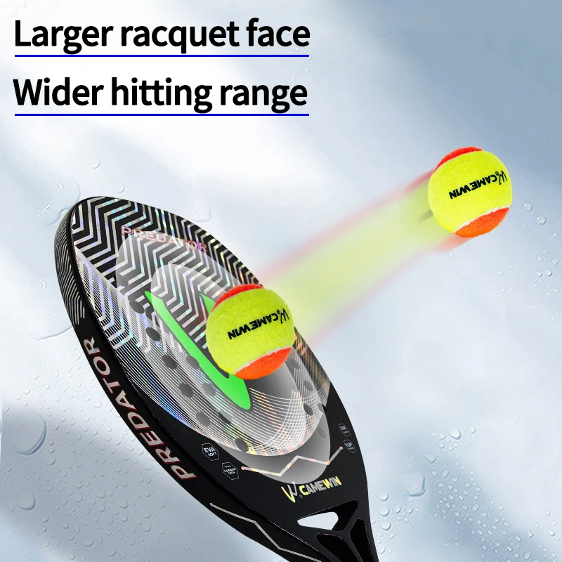 The new 12k carbon Beach tennis racket Professional Full carbon fiber rough surface With protective bag sweat band wrist care view 3