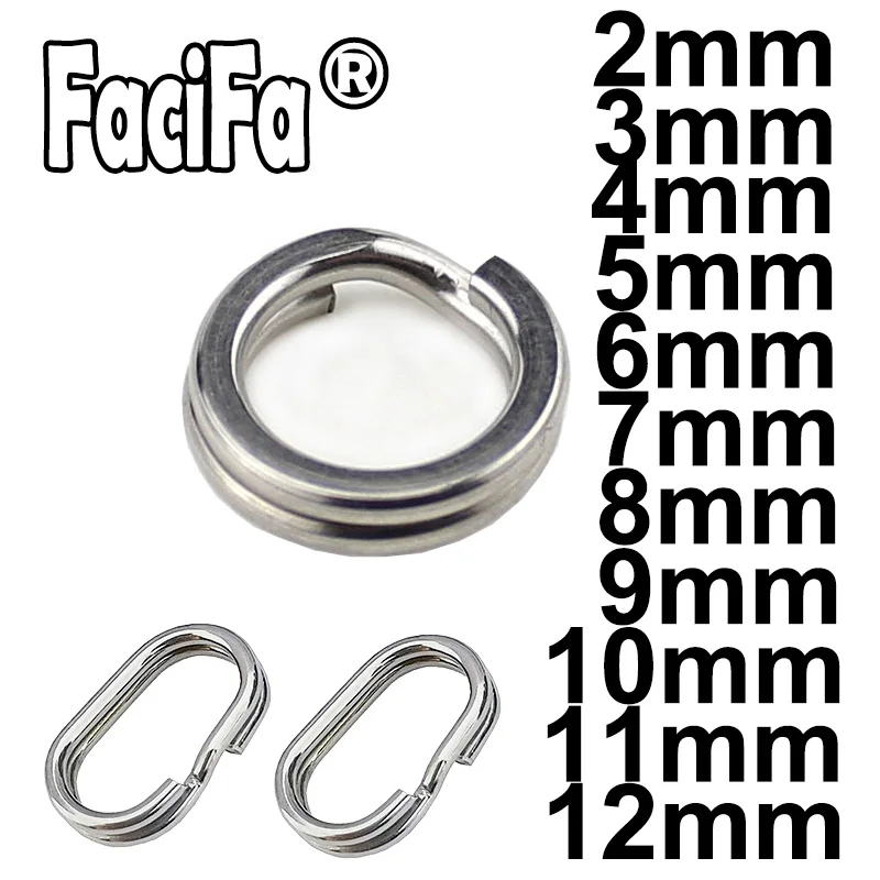 100 pcs Stainless Steel Fishing Split Ring Oval Split Double Ring Connector Fishing Accessories For Fishing Snap Lure Hook