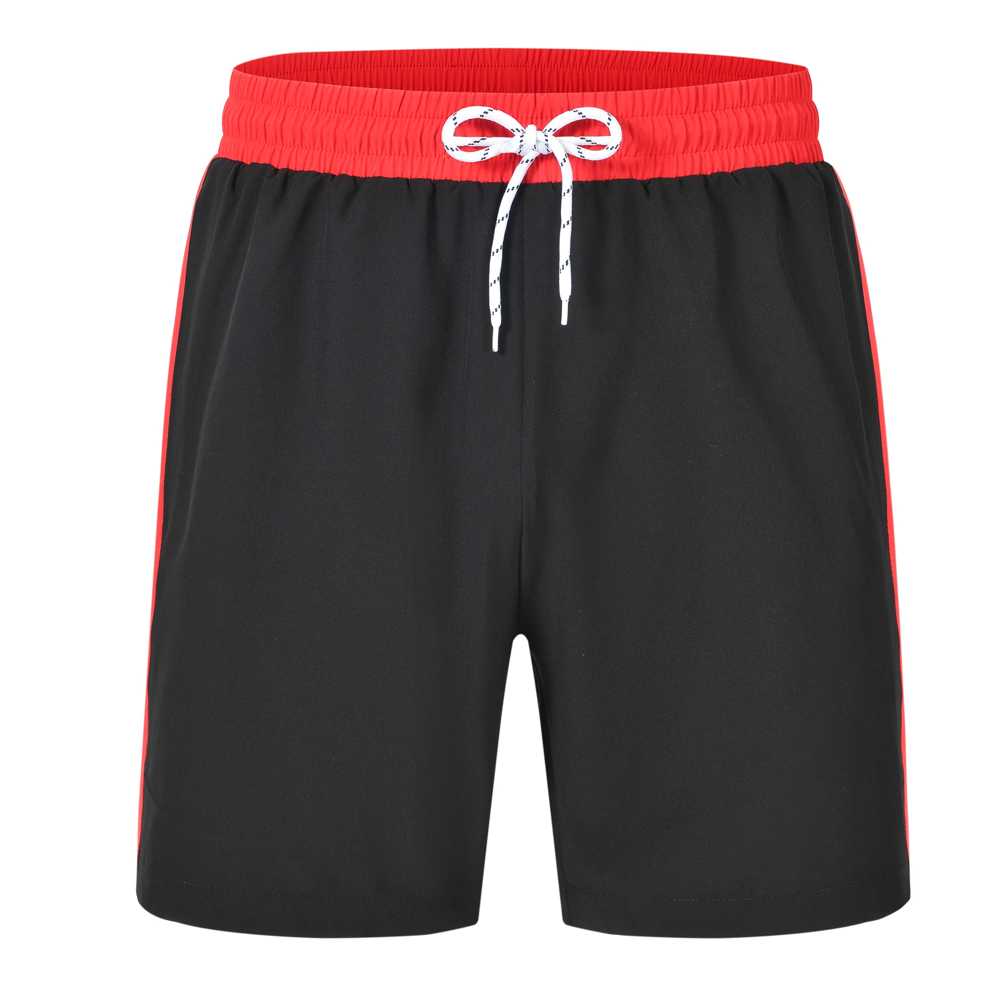 Shorts de natação com zíper masculino com bolsos, maiô de malha, calção de banho, moda praia