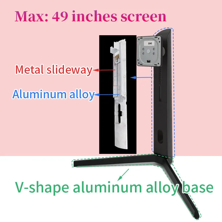 Aluminium V Shape Desktop Stand Heavy Duty Support For 32 Inch  Tablet  Riser Tripod Holder