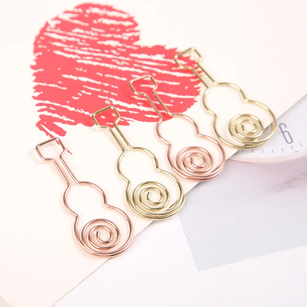 40Pcs Guitar Design Metal Paper Clips Music Instrument Themed Page Marking Clips for Planner Notebook Diary Organization Cute