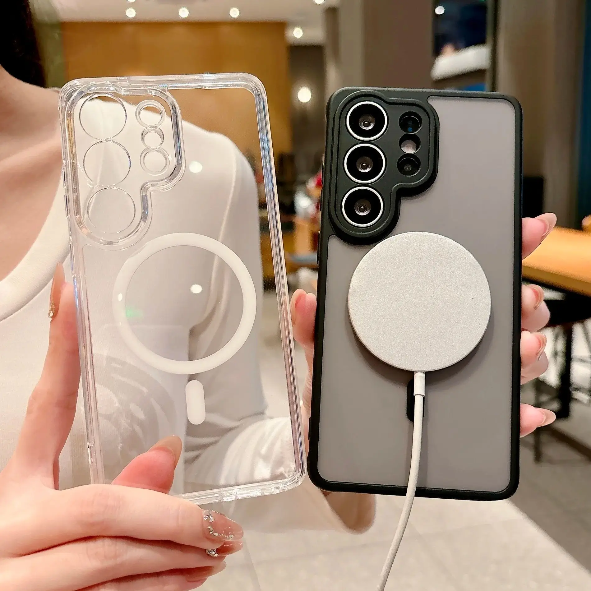 Magnetic For Magsafe Charging Clear Case For Samsung S26 S25 S24 S23 Ultra Plus A26 A16 A06 A25 A15 Camera Protector Full Cover