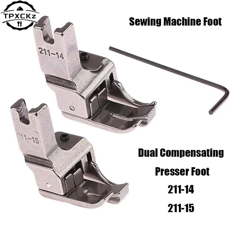 Dual Compensating Presser Foot With Strip Gauge For Make Pocket Open Wire Stop Presser Foot Industrial Sewing Machine Foot Steel