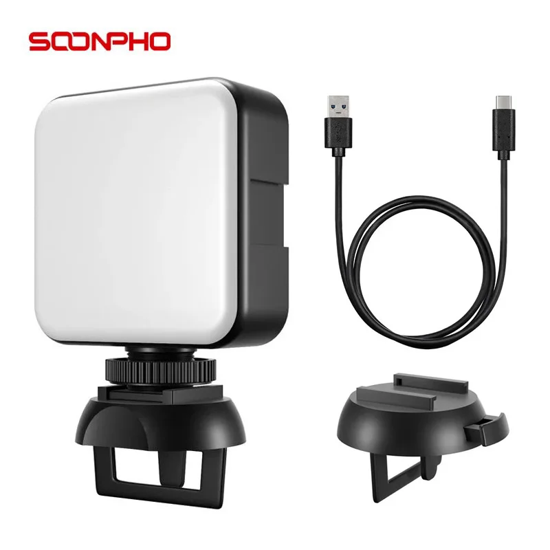 

Soonpho Mobile LED Video Light Live Streaming Lighting with Clip Selfie Light for Phone Computer Professional Conference Lamp