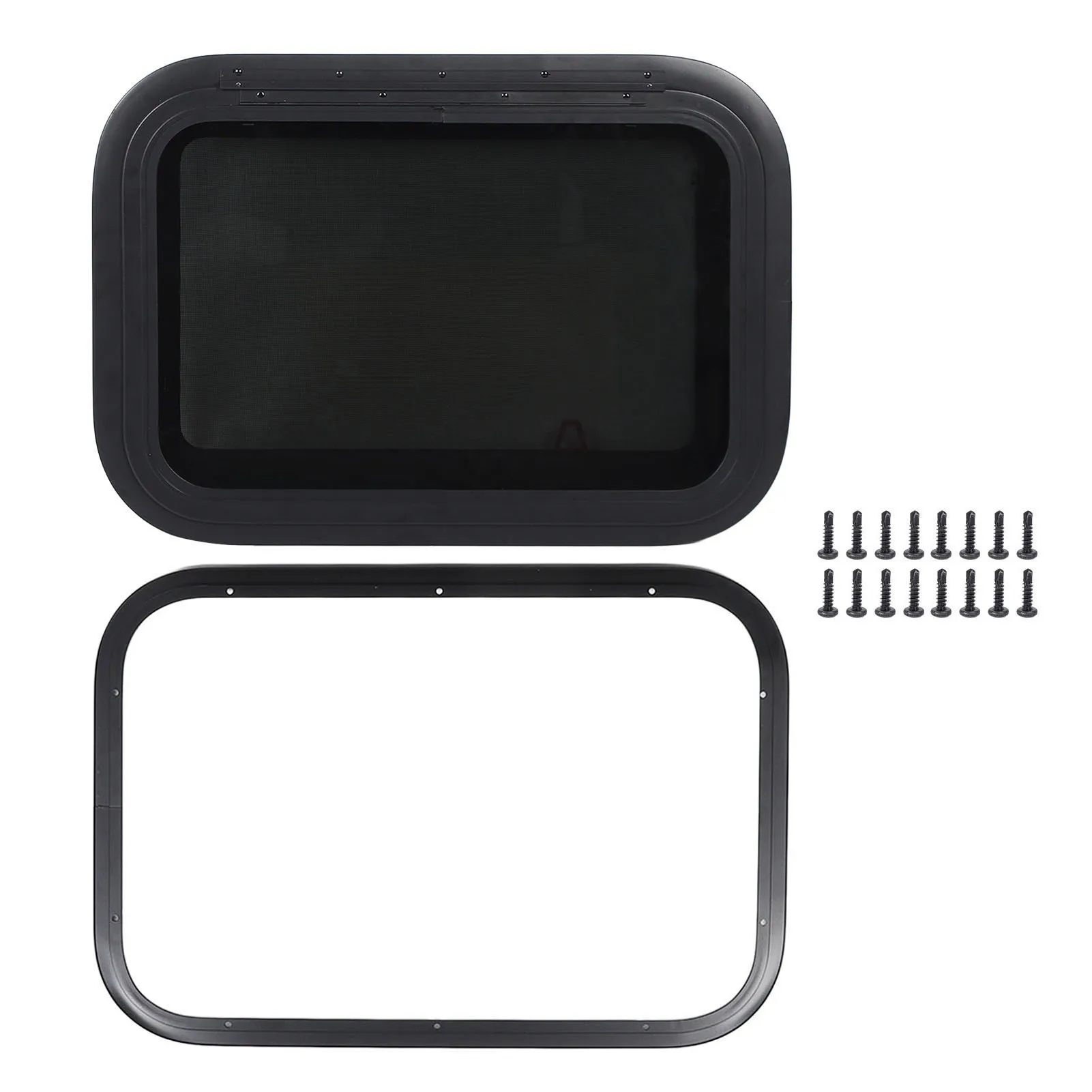 22.4x15.2 Inch RV Exit Window Emergency External Push Out Window with Mesh Screen Support Rod for Caravan Camping Trailer
