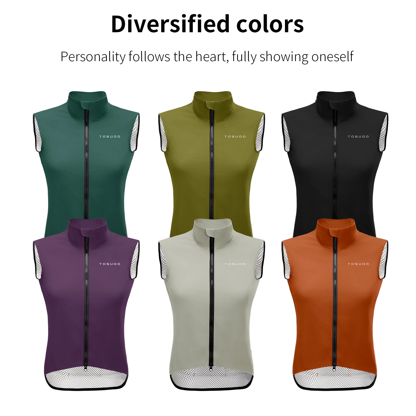 TOSUOD Damen Trikots Winddichte Leichte Ärmellose Fahrradjacke MTB Bike Uniform Fahrradtrikot Kleidung Weste – Detail 3