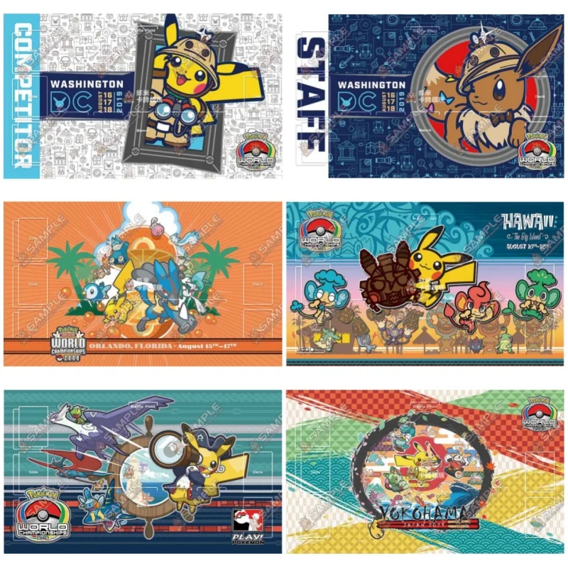 Card Pad Charizard Eevee Snorlax Lucario Latios Piplup Ptcg Rubber Diy Action Toy Figures Anime Game Collection Battle Mat