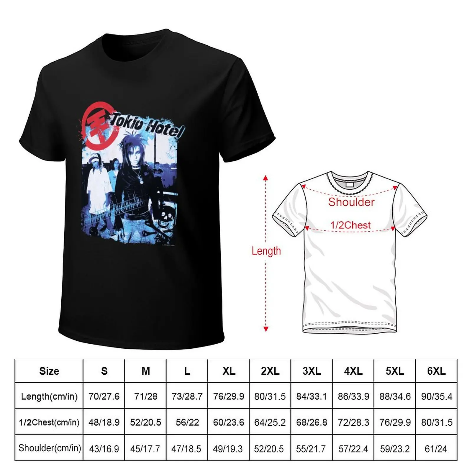 Tokio Hotel blue T-Shirt baggy shirts anime figures essential t shirt tshirts for men