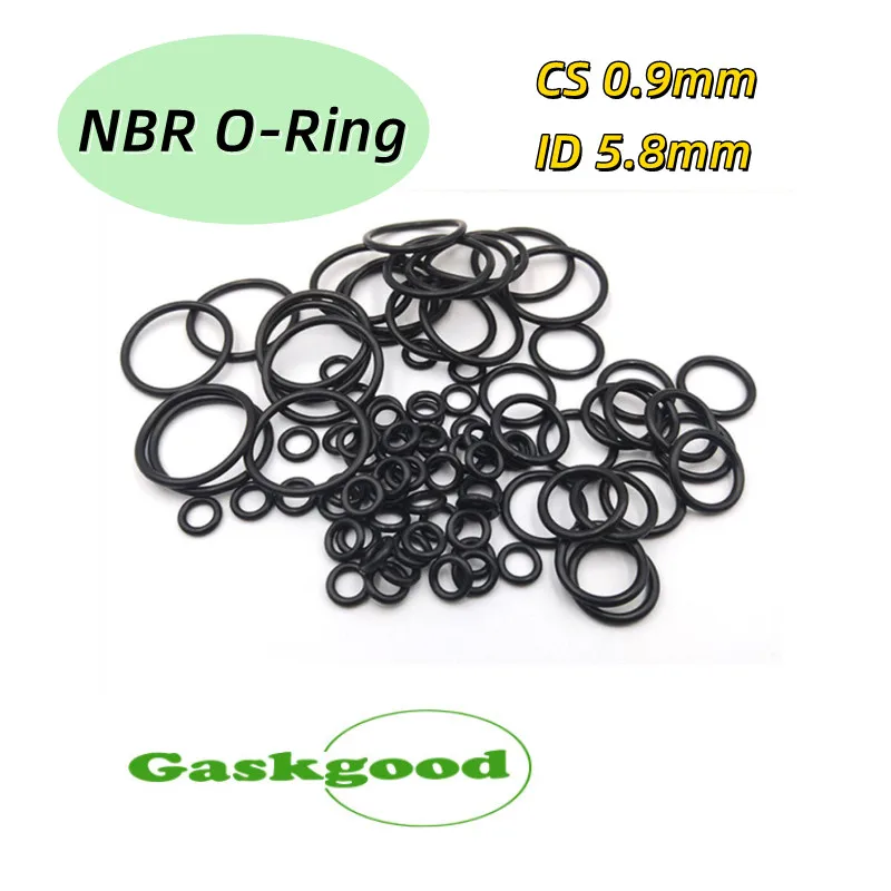 CS 0.9mm Rubber Ring NBR Selection ID 5.8mm Sealing O Ring O-Ring Seal Gasket Oil Washer Gaskets Machine Oil Sealing