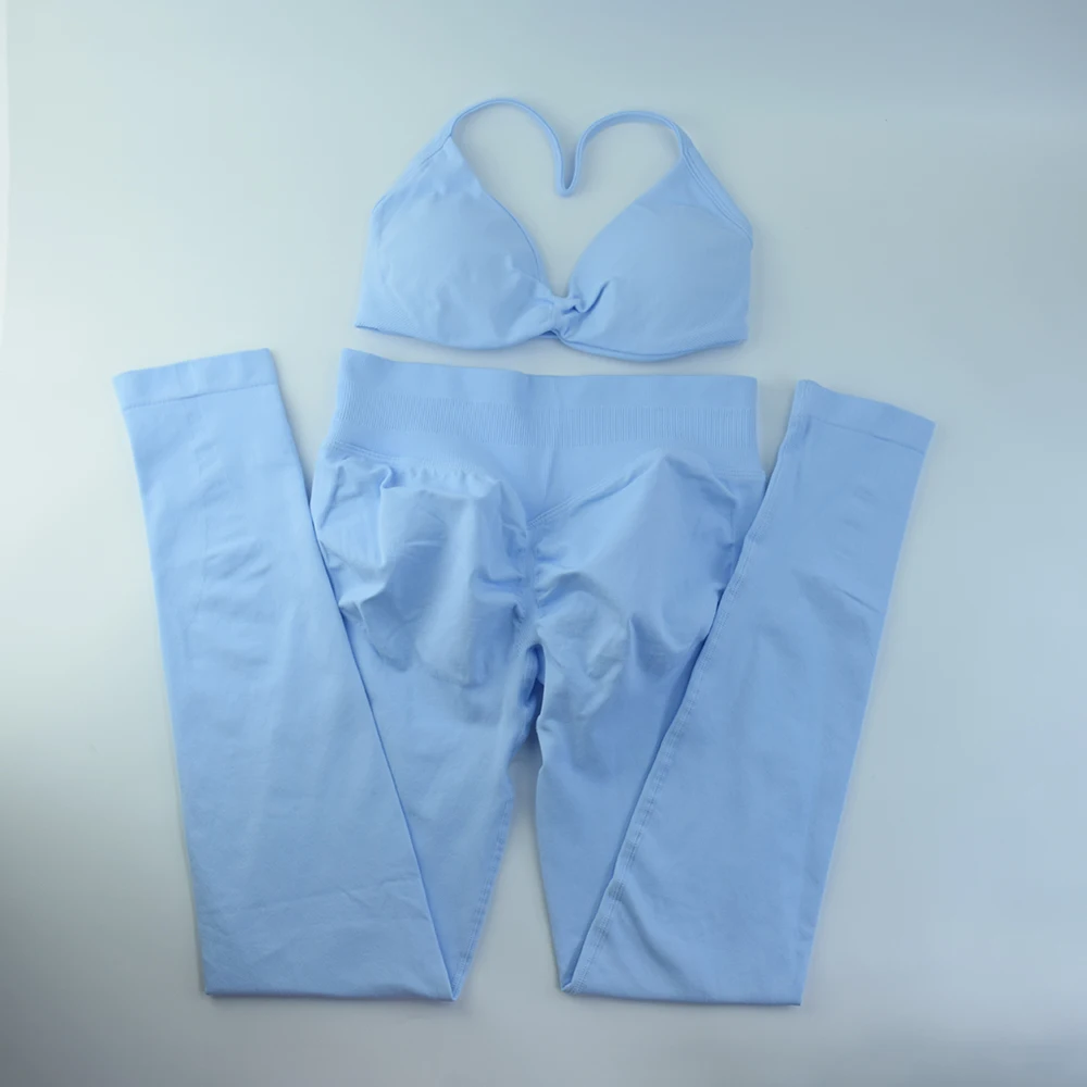 2 قطعة مجموعة حمالة الصدر Strappy الصالة الرياضية حزام رفيع سلس النساء عالية دعم الرسن حمالات الصدر الرياضية Scrunch تجريب اليوغا لا شعار