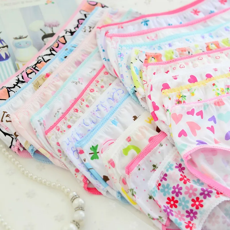 6Pc/Lot Baby Girls Underwear Cotton Floral Print Toddlers Panties Cute Kids Short Briefs Children\'s Underpants Clothing 1-12Y ﻿