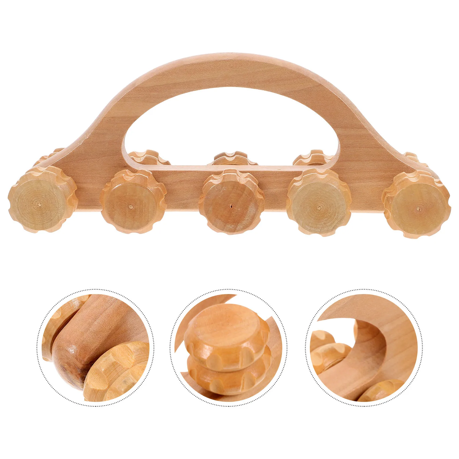 

Neck Massage Roller Wooden Handheld Muscle Relaxation Roller for Back Shoulder Leg Compact Travel-Friendly Therapy Tool