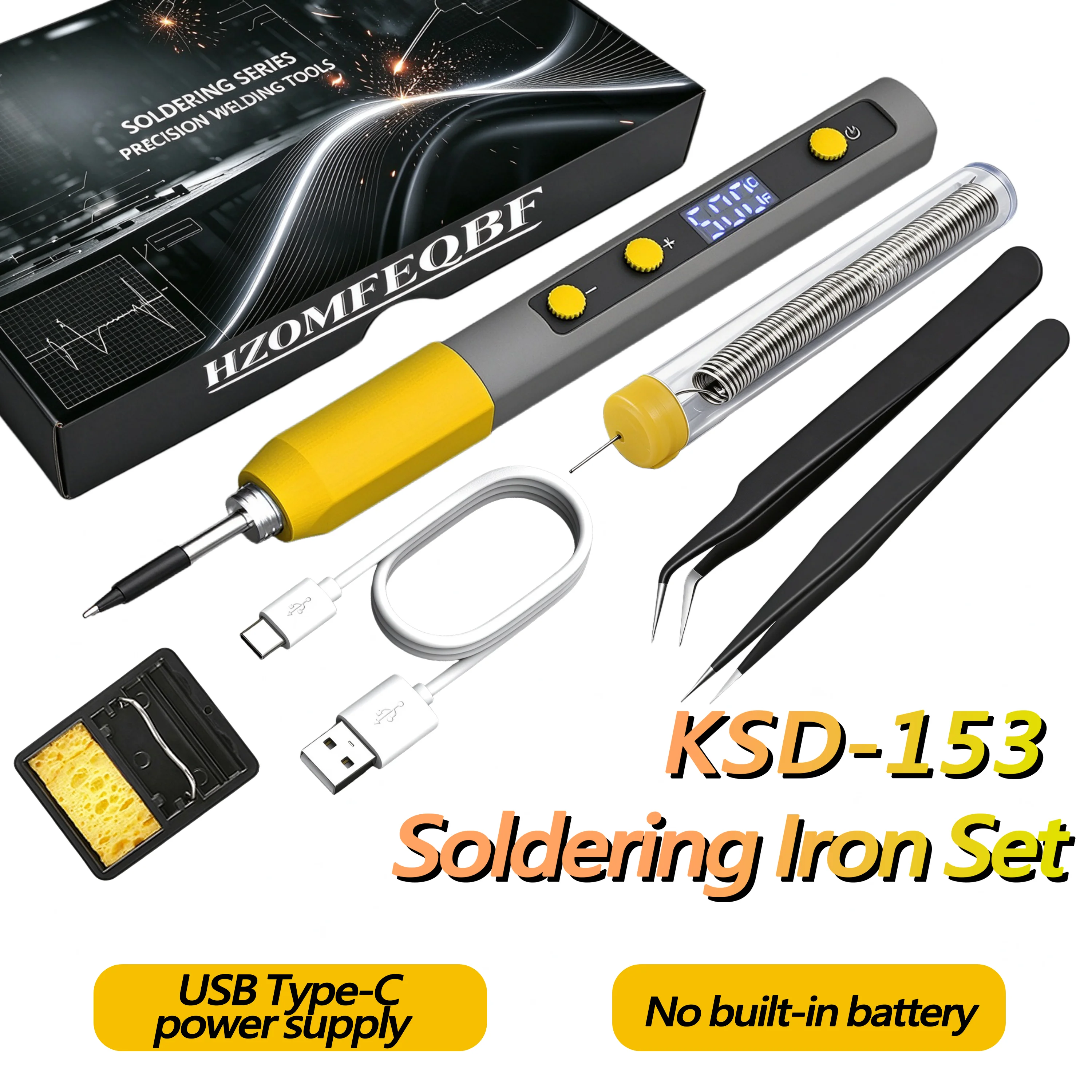 Digital Soldering Iron Kit Type-C USB Powered Soldering Pen with Full Repair Accessories