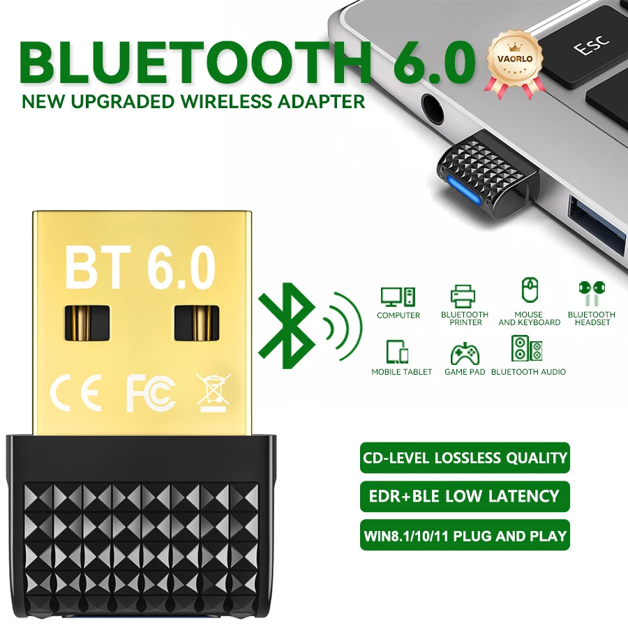 

Новый усовершенствованный передатчик Bluetooth 6.0 (LMP:14.5X) и беспроводной адаптер USB 3.0/USB 2.0 совместимы с Windows 11/10/8.1 и подходят для беспроводных мышей, клавиатур, Bluetooth-гарнитур и принтеров.