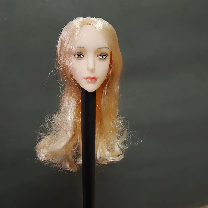 

1/6 Scale Blonde Little Loli Blue Eyes Girl Head Sculpt Action Figures Head Carving Model Fit 12'' Female Soldier Body Dolls
