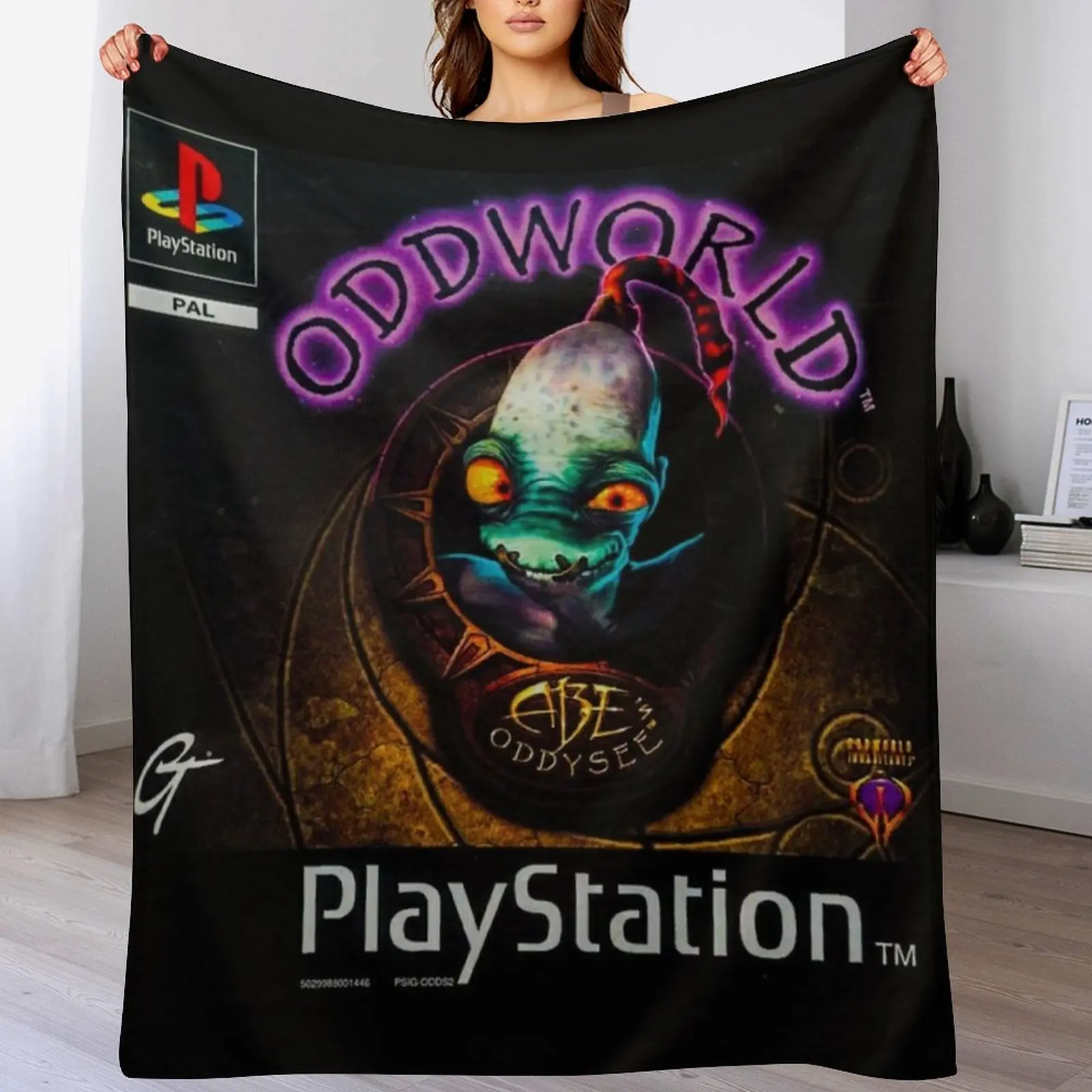 PS1 Oddworld Videogame Throw Blanket for sofa Giant Sofa Blankets