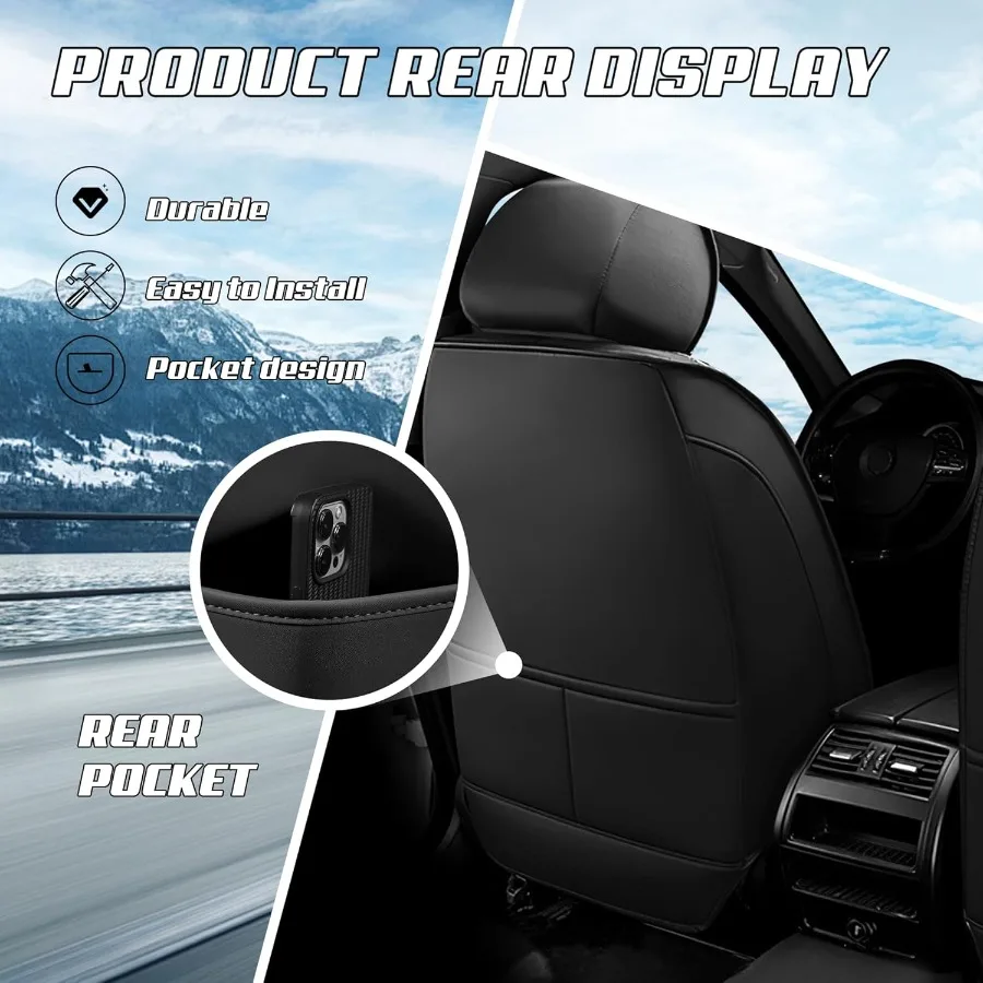 أغطية مقاعد السيارة مناسبة لبورشه كايين eHybrid 20002025 أغطية مقاعد رياضية أنيقة مقاومة للماء ومقاومة للاهتراء من جلد نابا الفاخر