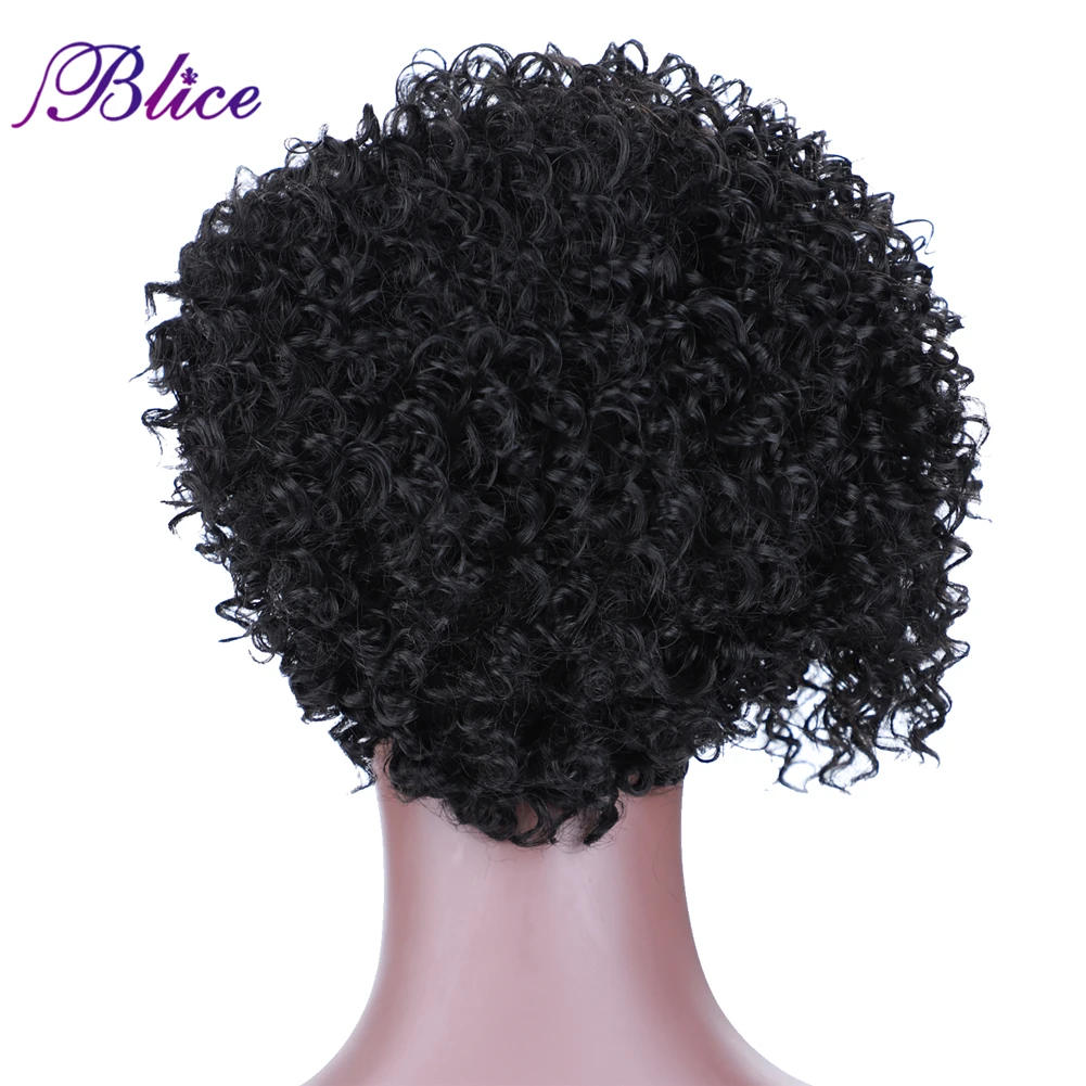 Blice Synthetic Curly Wig Side Part Women Wigs Pure Color Machine Made Hair Extensions For Cosplay Daily Life Use