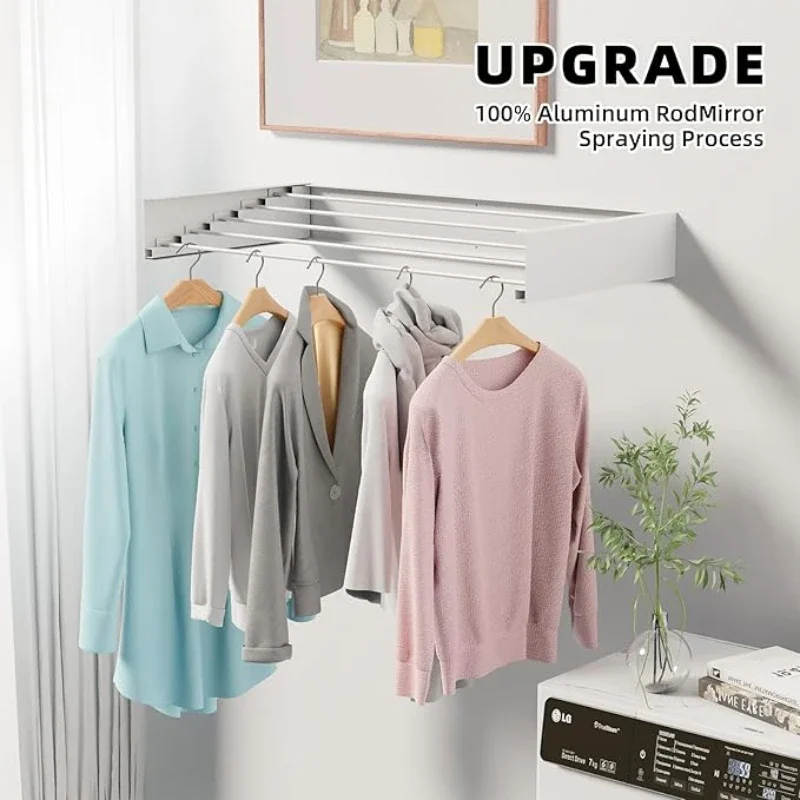 Invisible Retractable Clothes Rack Bathroom Bathroom Towel Rack Bathroom Towel Rack Balcony Folding Wall Mounted Drying Racks