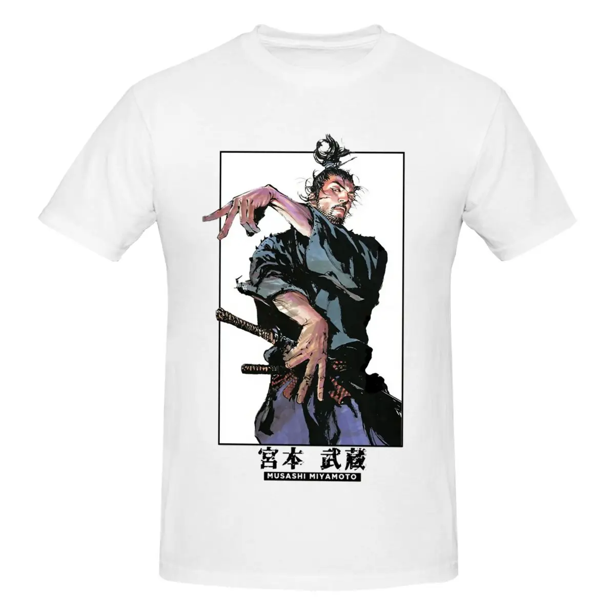 Men Miyamoto Musashi Gifts T Shirt Streetwear O-neck Cotton Anime Shirt