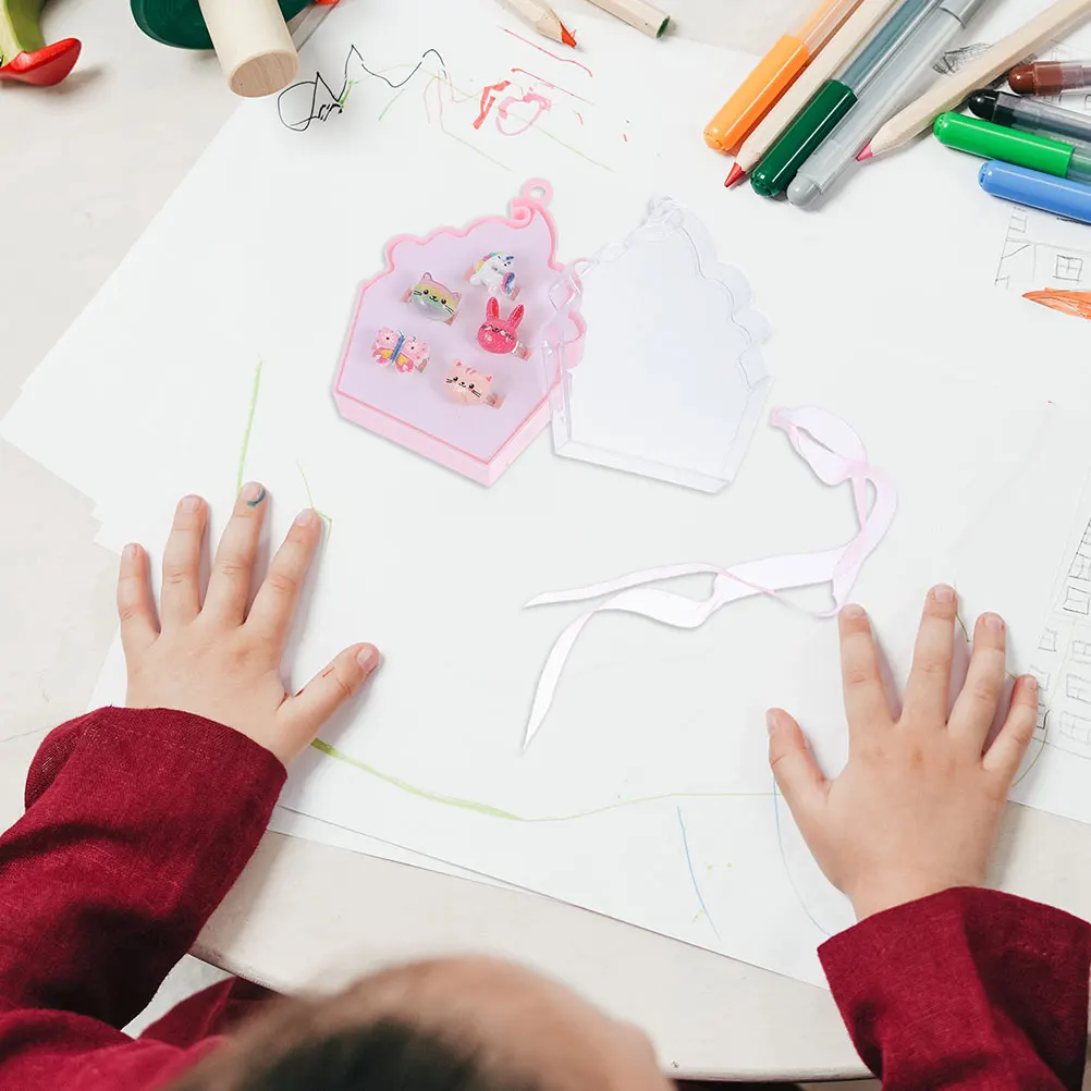 

Children Ring Jewelry Rings Toddler Adjustable Little Adorable Unicorn Cartoon Decorative Accessories Birthday Gift Toy