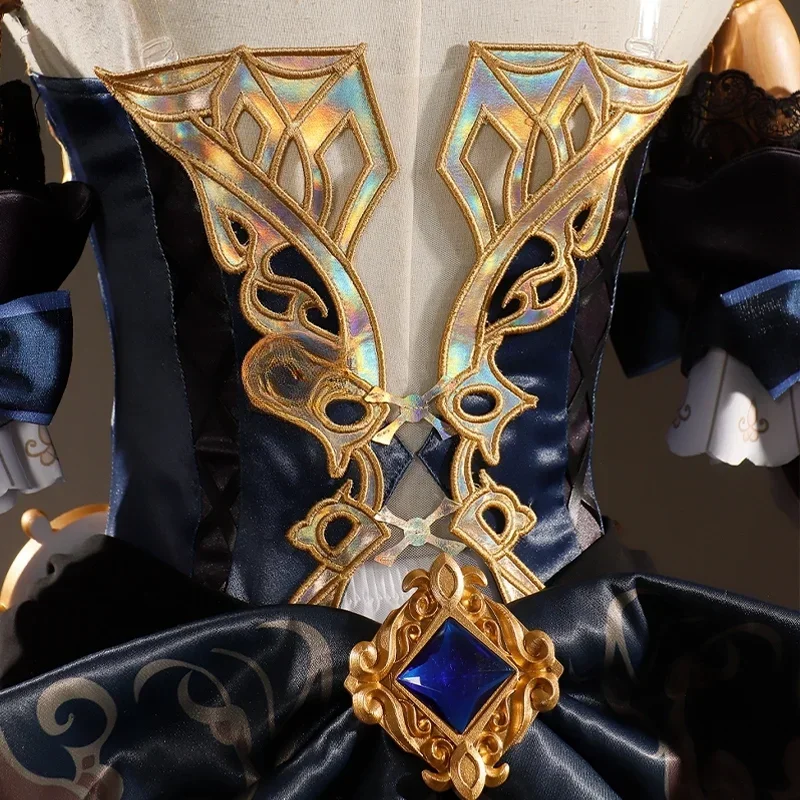 Navia Genshin Impact Costume Cosplay parrucca vestito uniforme stampa Rosula cappello Clorinde costumi di Halloween per le donne
