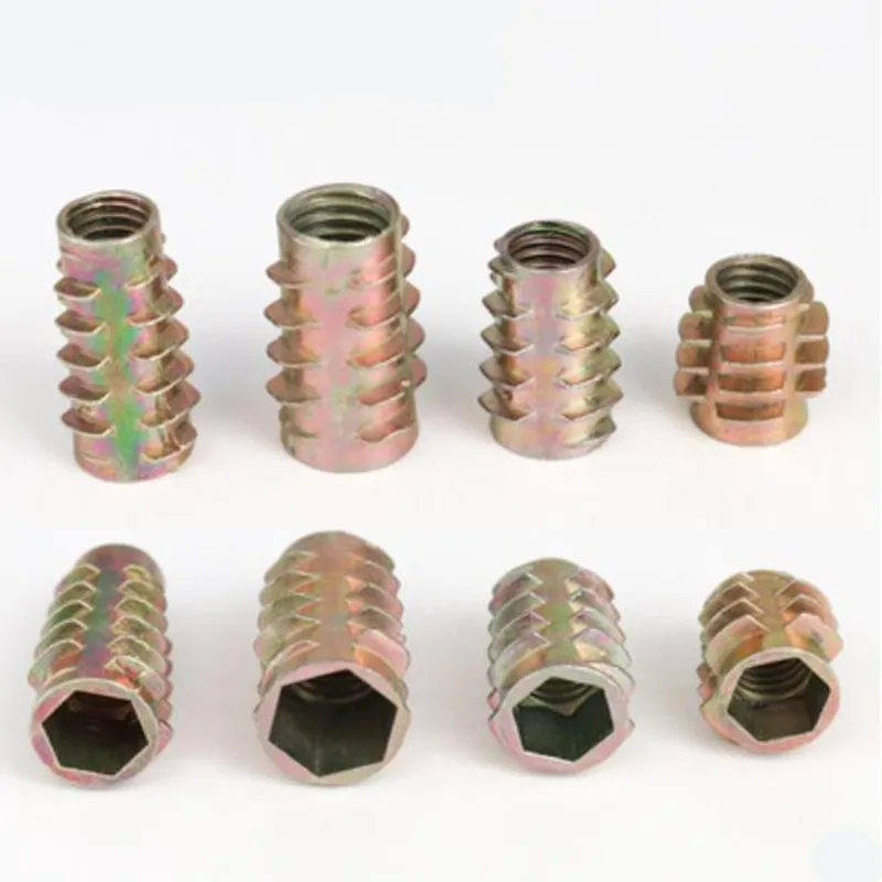 50 Stuks Zeskantmoeren M5 X 10 Mm – Zinklegering, Voor Houtinzetstukken, Met Flenskoppen