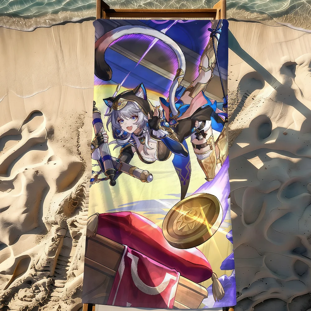 Cipher Game Honkai Star Rail Towel Sports Quick Dry Travel Camping Gear Sandproof Soft Light Large Beach Towel