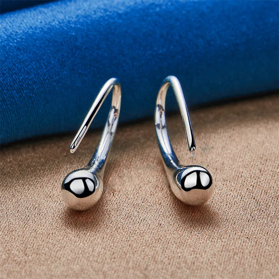 925 Sterling Silver Delicate Bright Teardrop Ear Clips for Women, Fashionable Party Wedding Accessories Gifts view 6