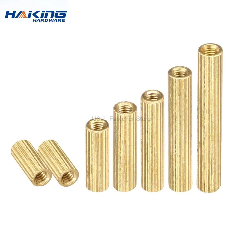 50pcs M2*L L=3mm to 34mm 2mm thread Brass Round Standoff Spacer Female M2 Brass Threaded Spacer