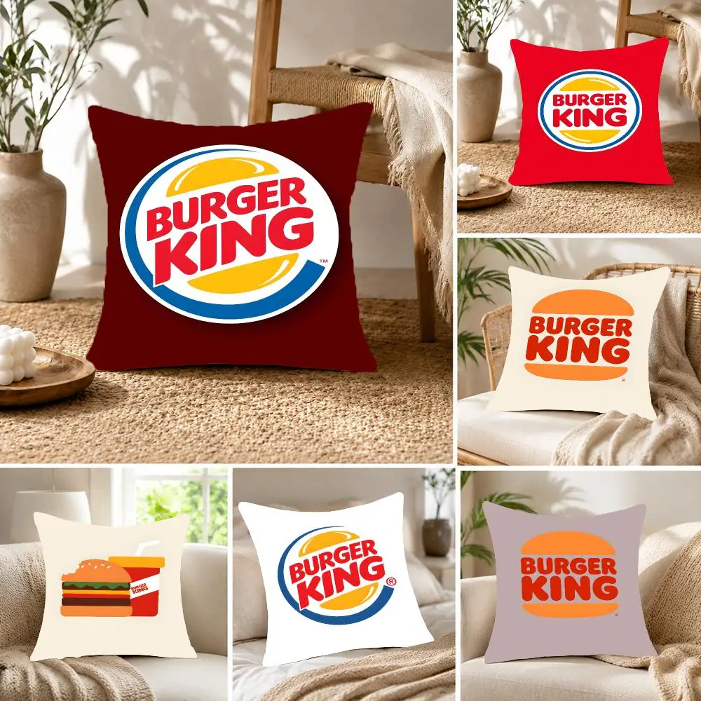 Brand Food Burger King Cushion Cover Fluffy velvet Nordic style plush Living room sofa decorative