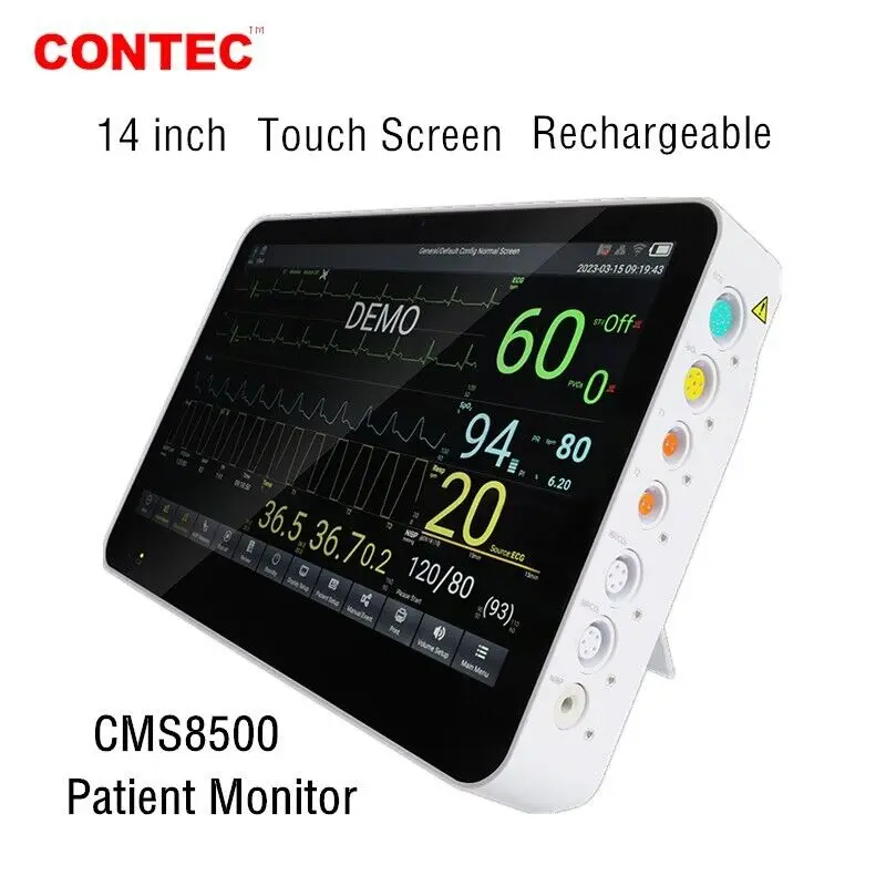 CONTEC CMS8500 Paitnet Monitor Touch 14 Inch Vital Signs Monitor 6 Parameters+ETCO2(Optional）