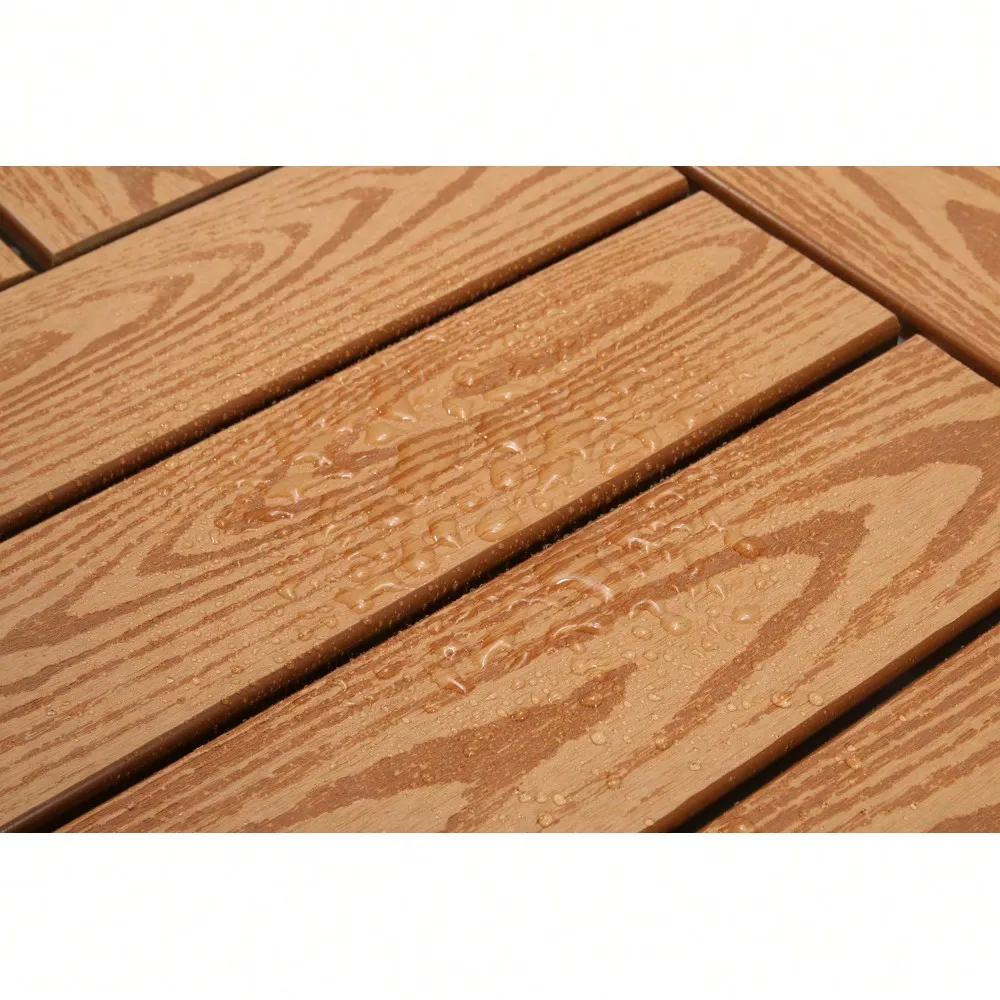 Wood Plastic Composite Deck Tiles Set of 20pcs Composite Decking Resist Rust  Water  Weather Balconies Rooftops Decks