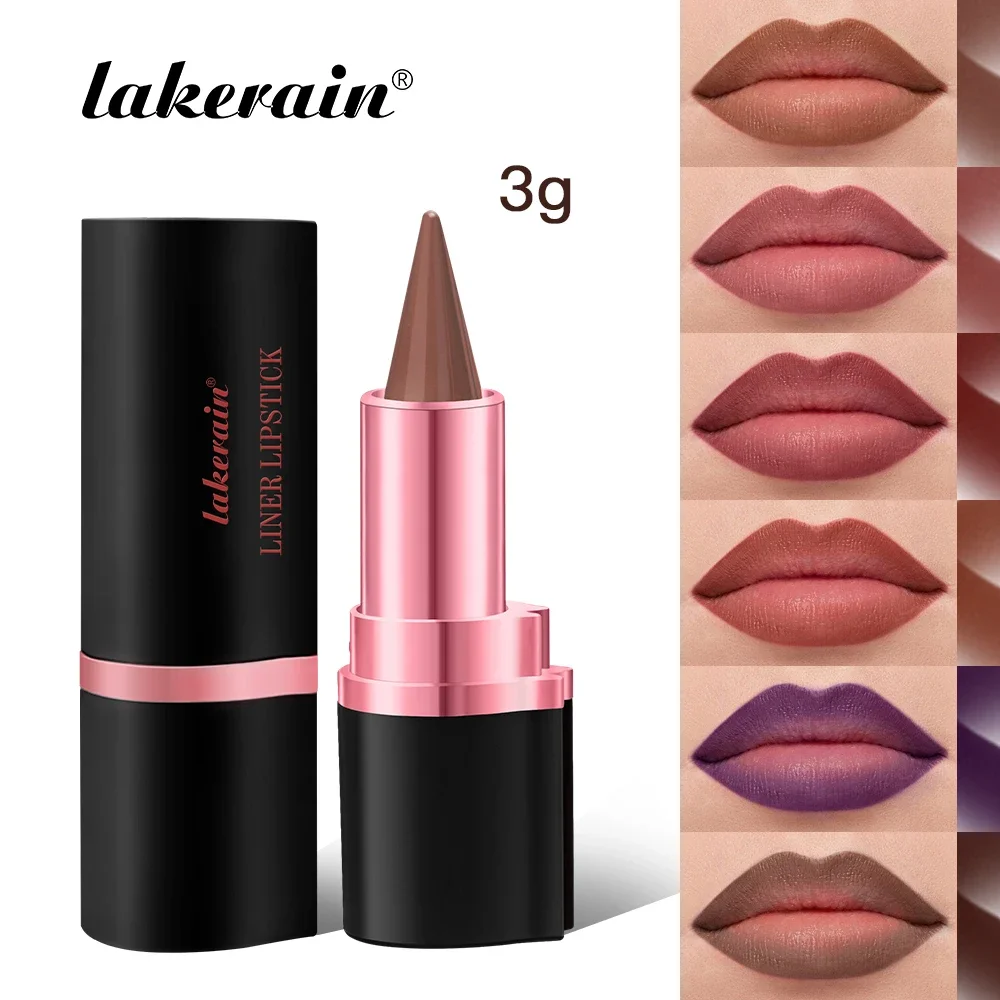 

LAKERAIN 6-цветная матовая стойкая цветная помада 2-в-1, карандаш для губ, бархатная водостойкая заостренная помада с антипригарным покрытием