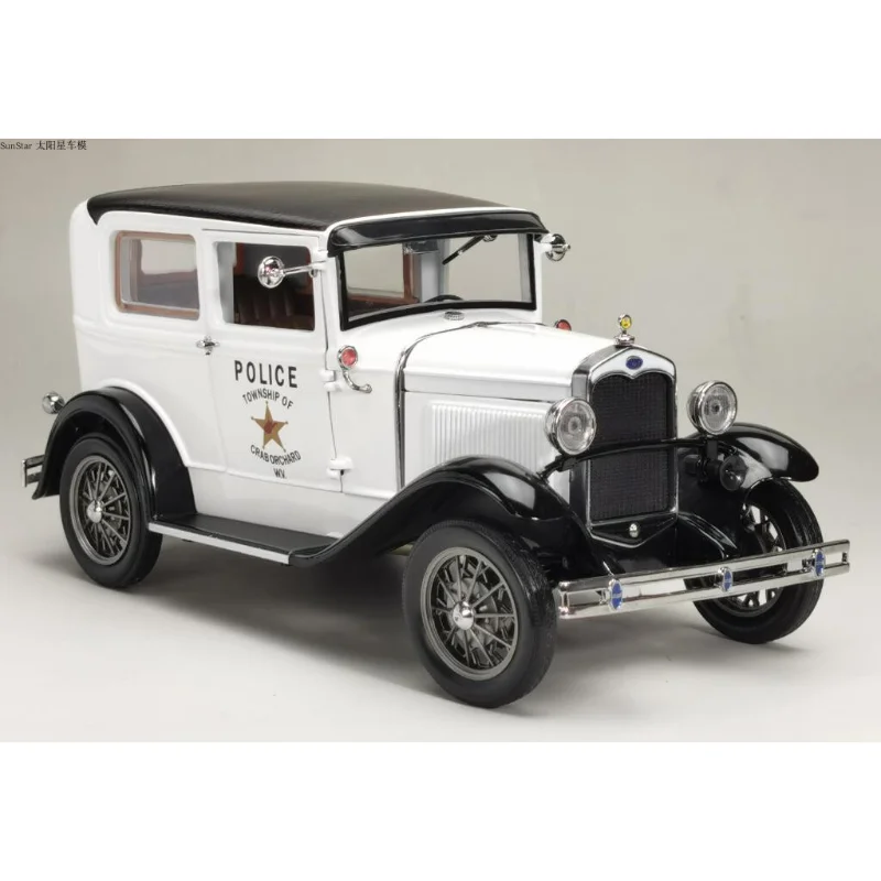 

1:18 масштаб 1931 модель автомобиля с полной открытой дверью, буксир, полиция, литой под давлением сплав, металл, автомобиль, игрушки, коллекция для взрослых, подарки, дисплей