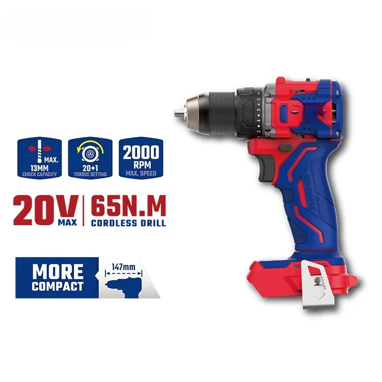 Premium 20V Professional Cordless Power Tool Kit Includes Brushless Impact Drill Rotary Hammer Angle Set Brushless Combo Kit