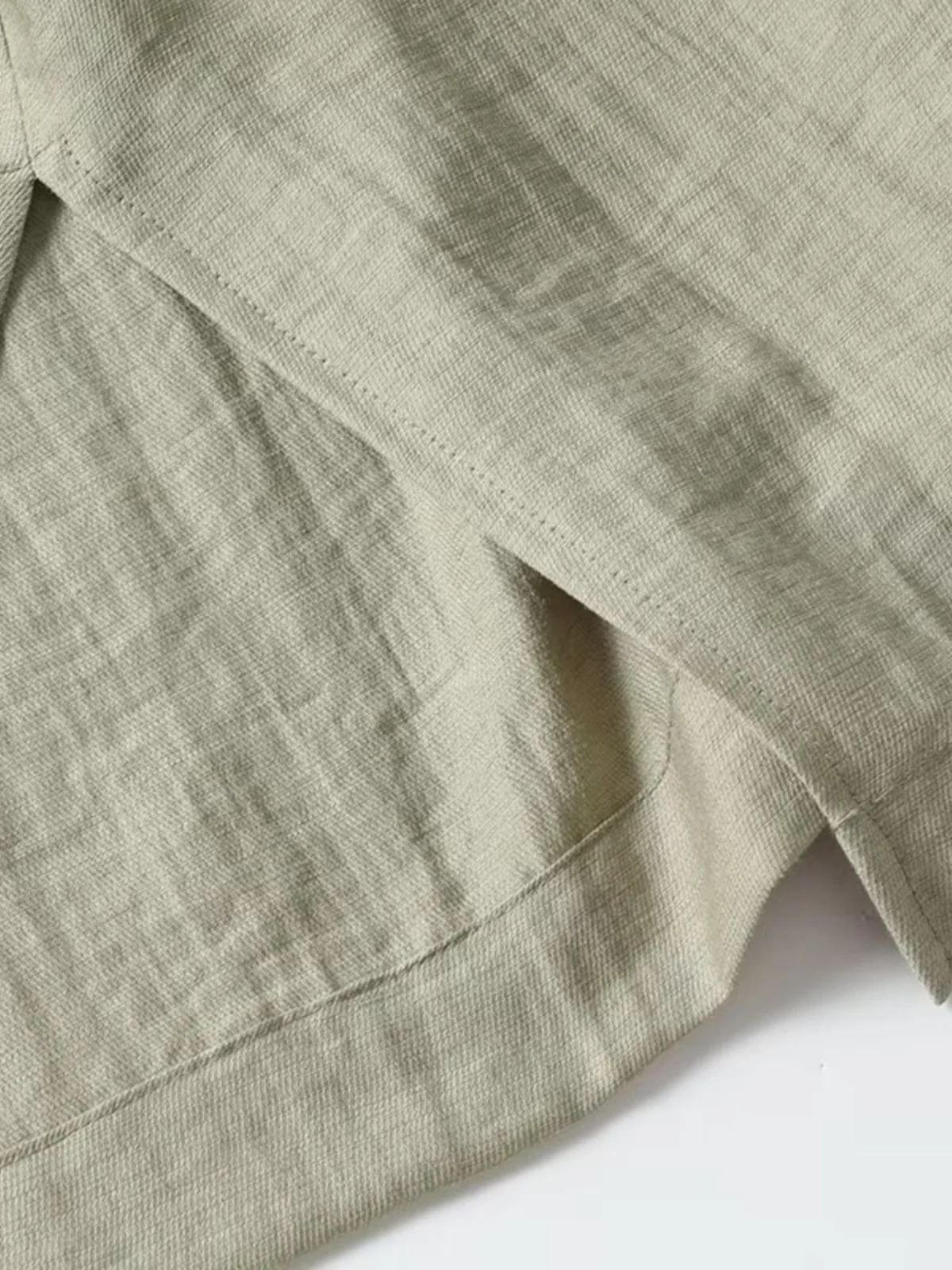 

New Chinese Sle een System Fre V-Ne Belted Long Sve Slimming Linen Top Women Summer irt Ele Faionable